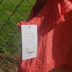 NWT Lane Bryant flutter sleeve swim top